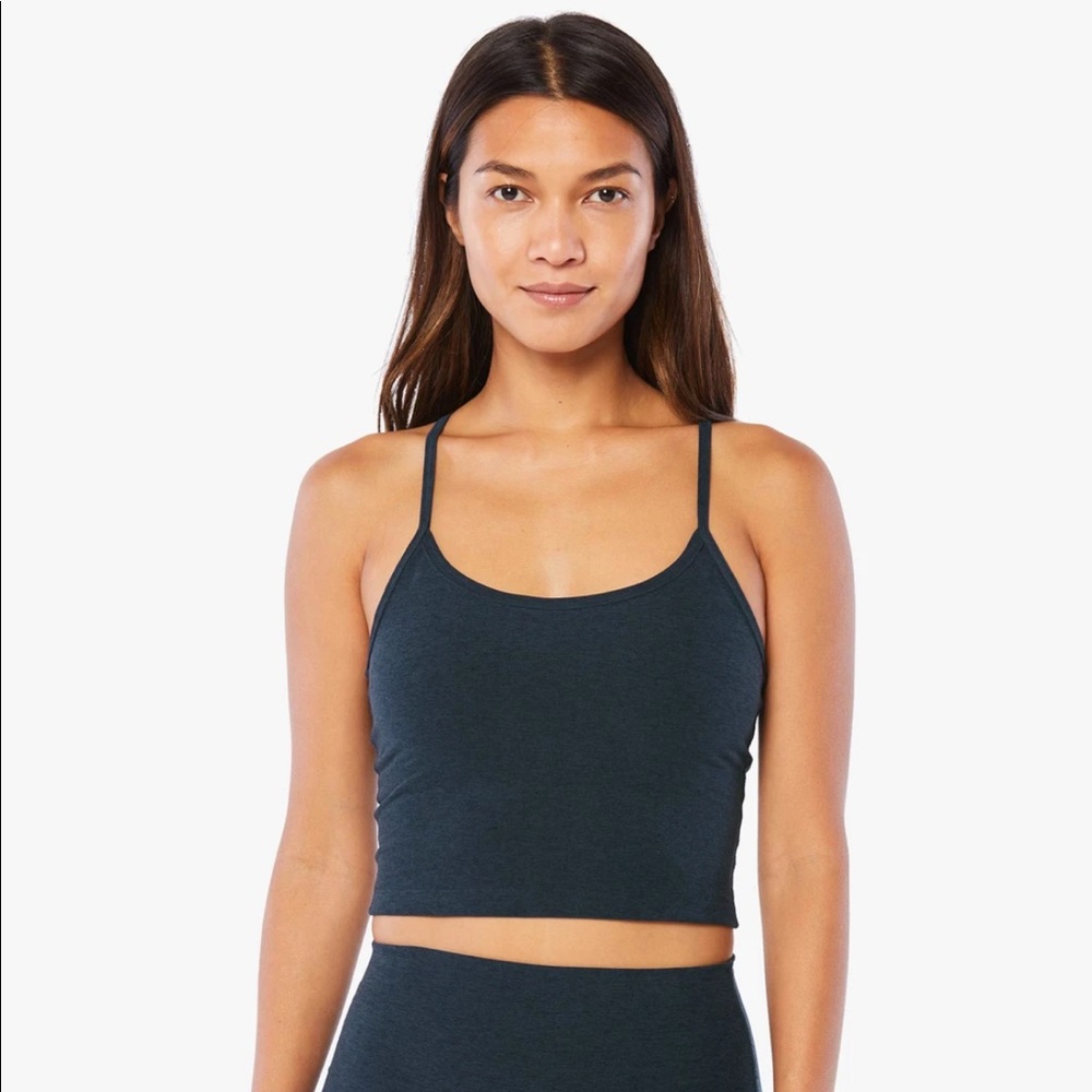 Spacedye Racerback Cropped Tank in Nocturnal Navy